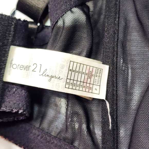 Forever 21 Mini Corset Bra Size Medium Black Lace - Picture 4 of 4